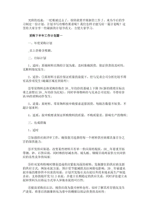 采購下半年工作計劃(五篇)(存儲版)